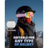 imagefindway OTG Ski Goggles  Over Glasses Snow Snowboard Goggles for Men Women Adult ampamp Youth  AntiFog 100 UV ProtectionA9white Frame Revo Pink Lens Vlt 46