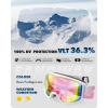 imagefindway OTG Ski Goggles  Over Glasses Snow Snowboard Goggles for Men Women Adult ampamp Youth  AntiFog 100 UV ProtectionA9white Frame Revo Pink Lens Vlt 46