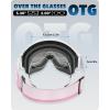 imagefindway OTG Ski Goggles  Over Glasses Snow Snowboard Goggles for Men Women Adult ampamp Youth  AntiFog 100 UV ProtectionA9white Frame Revo Pink Lens Vlt 46