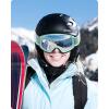 imagefindway OTG Ski Goggles  Over Glasses Snow Snowboard Goggles for Men Women Adult ampamp Youth  AntiFog 100 UV ProtectionGreen Frame Sliver
