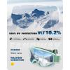 imagefindway OTG Ski Goggles  Over Glasses Snow Snowboard Goggles for Men Women Adult ampamp Youth  AntiFog 100 UV ProtectionGreen Frame Sliver