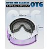 imagefindway OTG Ski Goggles  Over Glasses Snow Snowboard Goggles for Men Women Adult ampamp Youth  AntiFog 100 UV ProtectionWhite Frame Revo Purple Lens Vlt 14