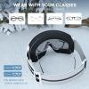 imagefindway OTG Ski Goggles snowSnowboard Goggles for Men Women Youth Upgraded Fit for All Helmet  Anti fog ampamp glare ampamp UVA1whiteframe Graylens Vlt102