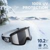 imagefindway OTG Ski Goggles snowSnowboard Goggles for Men Women Youth Upgraded Fit for All Helmet  Anti fog ampamp glare ampamp UVA2blackframe Graylens Vlt102