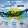 imagefindway OTG Ski Goggles snowSnowboard Goggles for Men Women Youth Upgraded Fit for All Helmet  Anti fog ampamp glare ampamp UVA2blackframe Revogoldenlens Vlt20