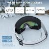 imagefindway OTG Ski Goggles snowSnowboard Goggles for Men Women Youth Upgraded Fit for All Helmet  Anti fog ampamp glare ampamp UVA2blackframe Revogoldenlens Vlt20