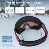 imagefindway OTG Ski Goggles snowSnowboard Goggles for Men Women Youth Upgraded Fit for All Helmet  Anti fog ampamp glare ampamp UVA2blackframe Revoredlens Vlt16
