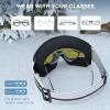 imagefindway OTG Ski Goggles snowSnowboard Goggles for Men Women Youth Upgraded Fit for All Helmet  Anti fog ampamp glare ampamp UVA2blackframe Yellowlens Vlt20