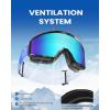 imagefindway OTG Ski Goggles snowSnowboard Goggles for Men Women Youth Upgraded Fit for All Helmet  Anti fog ampamp glare ampamp UVRevo Blue