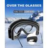 imagefindway OTG Ski Goggles snowSnowboard Goggles for Men Women Youth Upgraded Fit for All Helmet  Anti fog ampamp glare ampamp UVRevo Blue