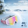 imagefindway OTG Ski Goggles snowSnowboard Goggles for Men Women Youth Upgraded Fit for All Helmet  Anti fog ampamp glare ampamp UVRevo Rainbow