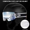 imagefindway OTG Ski Goggles snowSnowboard Goggles for Men Women Youth Upgraded Fit for All Helmet  Anti fog ampamp glare ampamp UVSilver Lens Vlt 102