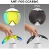imagefindway OTG Ski Goggles snowSnowboard Goggles for Men Women Youth Upgraded Fit for All Helmet  Anti fog ampamp glare ampamp UVWhite Framerevo Gold Lens Vlt 144