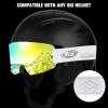 imagefindway OTG Ski Goggles snowSnowboard Goggles for Men Women Youth Upgraded Fit for All Helmet  Anti fog ampamp glare ampamp UVWhite Framerevo Gold Lens Vlt 144