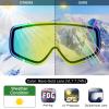 imagefindway OTG Ski Goggles snowSnowboard Goggles for Men Women Youth Upgraded Fit for All Helmet  Anti fog ampamp glare ampamp UVWhite Framerevo Gold Lens Vlt 144