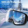 imagefindway Ski Goggles OTG  Over Glasses Snow Goggles Interchangeable Lens Snowboard Goggles for Adult Men Women ampamp YouthBlack Vlt 10