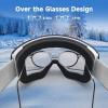 imagefindway Ski Goggles OTG  Over Glasses Snow Goggles Interchangeable Lens Snowboard Goggles for Adult Men Women ampamp YouthBlack Vlt 10