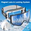 imagefindway Ski Goggles OTG  Over Glasses Snow Goggles Interchangeable Lens Snowboard Goggles for Adult Men Women ampamp YouthBlack Vlt 10
