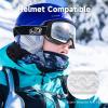imagefindway Ski Goggles OTG  Over Glasses Snow Goggles Interchangeable Lens Snowboard Goggles for Adult Men Women ampamp YouthBlack Vlt 10