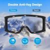 imagefindway Ski Goggles OTG  Over Glasses Snow Goggles Interchangeable Lens Snowboard Goggles for Adult Men Women ampamp YouthBlack Vlt 10