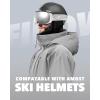 imagefindway Ski Goggles OTG for Women Men Adult YouthOver Glasses Snow GogglesInterchangeable LensAnti Fog Snowboard GogglesA1white Frame Silver Lens Vlt 12