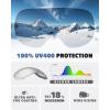 imagefindway Ski Goggles OTG for Women Men Adult YouthOver Glasses Snow GogglesInterchangeable LensAnti Fog Snowboard GogglesA1white Frame Silver Lens Vlt 12