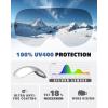 imagefindway Ski Goggles OTG for Women Men Adult YouthOver Glasses Snow GogglesInterchangeable LensAnti Fog Snowboard GogglesA2black Frame Silver Lens Vlt 12