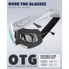 imagefindway Ski Goggles OTG for Women Men Adult YouthOver Glasses Snow GogglesInterchangeable LensAnti Fog Snowboard GogglesA4white Frame Gem Blue Lens Vlt 8