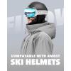 imagefindway Ski Goggles OTG for Women Men Adult YouthOver Glasses Snow GogglesInterchangeable LensAnti Fog Snowboard GogglesA4white Frame Gem Blue Lens Vlt 8