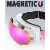 imagefindway Ski Goggles OTG for Women Men Adult YouthOver Glasses Snow GogglesInterchangeable LensAnti Fog Snowboard GogglesA5white Frame Revo Purple Lens Vlt 18