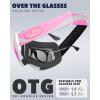 imagefindway Ski Goggles OTG for Women Men Adult YouthOver Glasses Snow GogglesInterchangeable LensAnti Fog Snowboard GogglesA5white Frame Revo Purple Lens Vlt 18