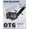 imagefindway Ski Goggles OTG for Women Men Adult YouthOver Glasses Snow GogglesInterchangeable LensAnti Fog Snowboard GogglesA8white Frame Revo Gold Lens Vlt 18