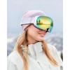 imagefindway Ski Goggles OTG for Women Men Adult YouthOver Glasses Snow GogglesInterchangeable LensAnti Fog Snowboard GogglesA8white Frame Revo Gold Lens Vlt 18