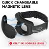 imagefindway Ski Goggles OTG for Women Men Adult YouthOver Glasses Snow GogglesInterchangeable LensAnti Fog Snowboard GogglesLens Only  Black Grey Vlt 85