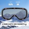 imagefindway Ski Goggles OTG for Women Men Adult YouthOver Glasses Snow GogglesInterchangeable LensAnti Fog Snowboard GogglesLens Only  Black Grey Vlt 85