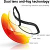 imagefindway Ski Goggles OTG for Women Men Adult YouthOver Glasses Snow GogglesInterchangeable LensAnti Fog Snowboard GogglesLens Only  Red Vlt 16