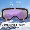 imagefindway Ski Goggles OTG for Women Men Adult YouthOver Glasses Snow GogglesInterchangeable LensAnti Fog Snowboard GogglesLens Only  Revo Purple Vlt 17