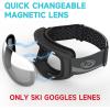 imagefindway Ski Goggles OTG for Women Men Adult YouthOver Glasses Snow GogglesInterchangeable LensAnti Fog Snowboard GogglesLens Only  Silver Vlt 12