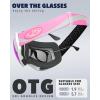 imagefindway Ski Goggles OTG for Women Men Adult YouthOver Glasses Snow GogglesInterchangeable LensAnti Fog Snowboard GogglesWhite Frame Pink Lens Gogglesvlt 38