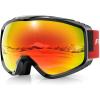 imagefindway OTG Ski Goggles  Over Glasses Snow Snowboard Goggles for Men Women Adult ampamp Youth  AntiFog 100 UV ProtectionA6black Frame Revo Red Lens Vlt 20