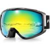 imagefindway OTG Ski Goggles  Over Glasses Snow Snowboard Goggles for Men Women Adult ampamp Youth  AntiFog 100 UV ProtectionA7black Frame Revo Gold Lens Vlt 15