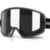 imagefindway Ski Goggles OTG  Over Glasses Snow Goggles Interchangeable Lens Snowboard Goggles for Adult Men Women ampamp YouthBlack Vlt 10