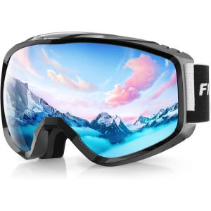 imagefindway OTG Ski Goggles  Over Glasses Snow Snowboard Goggles for Men Women Adult ampamp Youth  AntiFog 100 UV ProtectionA2black Frame Silver Lens Vlt 21