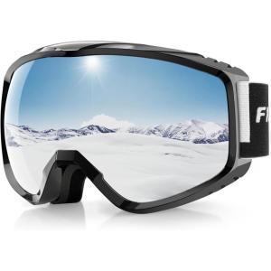 imagefindway OTG Ski Goggles  Over Glasses Snow Snowboard Goggles for Men Women Adult ampamp Youth  AntiFog 100 UV ProtectionA3black Frame Black Lens Vlt 68