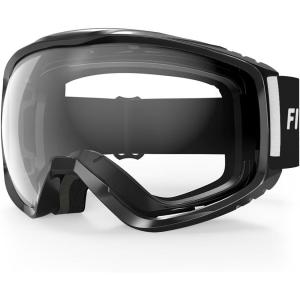 imagefindway OTG Ski Goggles  Over Glasses Snow Snowboard Goggles for Men Women Adult ampamp Youth  AntiFog 100 UV ProtectionB1black Frame Clear Lens Vlt 99