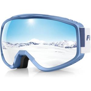 imagefindway OTG Ski Goggles  Over Glasses Snow Snowboard Goggles for Men Women Adult ampamp Youth  AntiFog 100 UV ProtectionBlue Frame Sliver