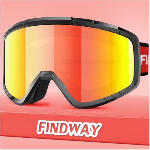 imagefindway OTG Ski Goggles snowSnowboard Goggles for Men Women Youth Upgraded Fit for All Helmet  Anti fog ampamp glare ampamp UVA2blackframe Revoredlens Vlt16