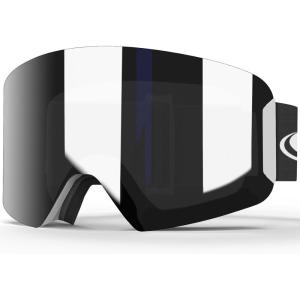 imagefindway OTG Ski Goggles snowSnowboard Goggles for Men Women Youth Upgraded Fit for All Helmet  Anti fog ampamp glare ampamp UVSilver Lens Vlt 102