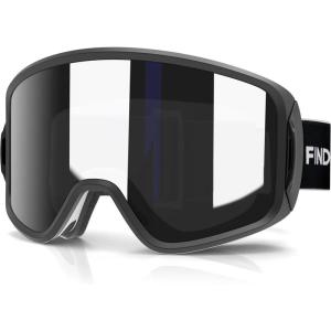 imagefindway Ski Goggles OTG  Over Glasses Snow Goggles Interchangeable Lens Snowboard Goggles for Adult Men Women ampamp YouthBlack Vlt 10