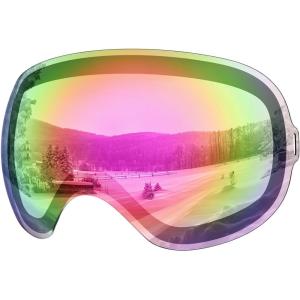 imagefindway Ski Goggles OTG for Women Men Adult YouthOver Glasses Snow GogglesInterchangeable LensAnti Fog Snowboard GogglesLens Only  Cheery Pink Vlt 38